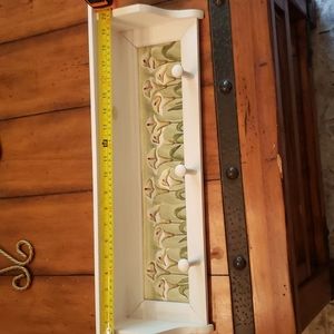 VINTAGE WHITE WALL SHELF WITH REMOVABLE PANEL
